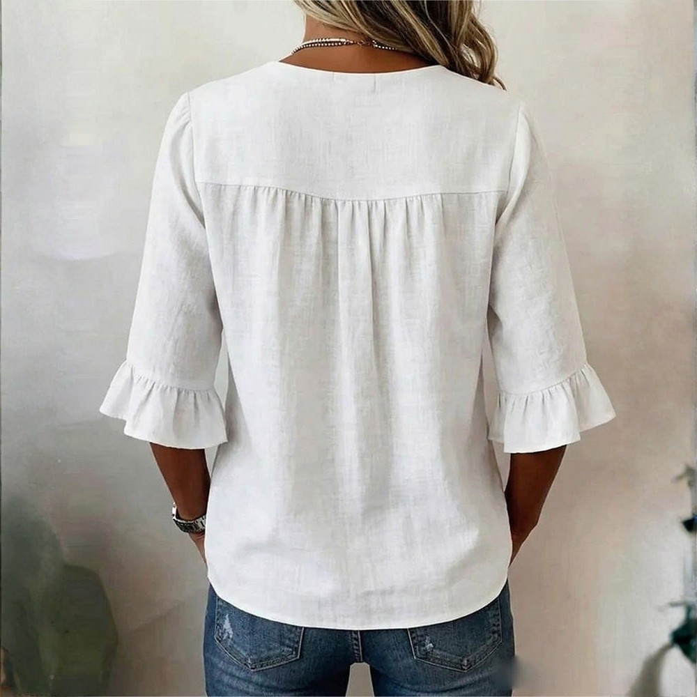 ANGELICA | CAMICETTA LINO-COTONE VOLANT