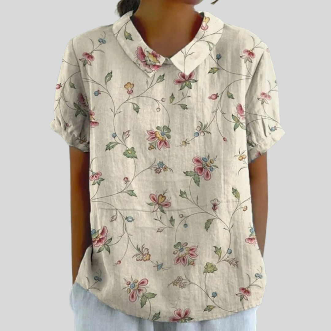 ADELINA | TOP ELEGANTE FLOREALE E CONFORTEVOLE