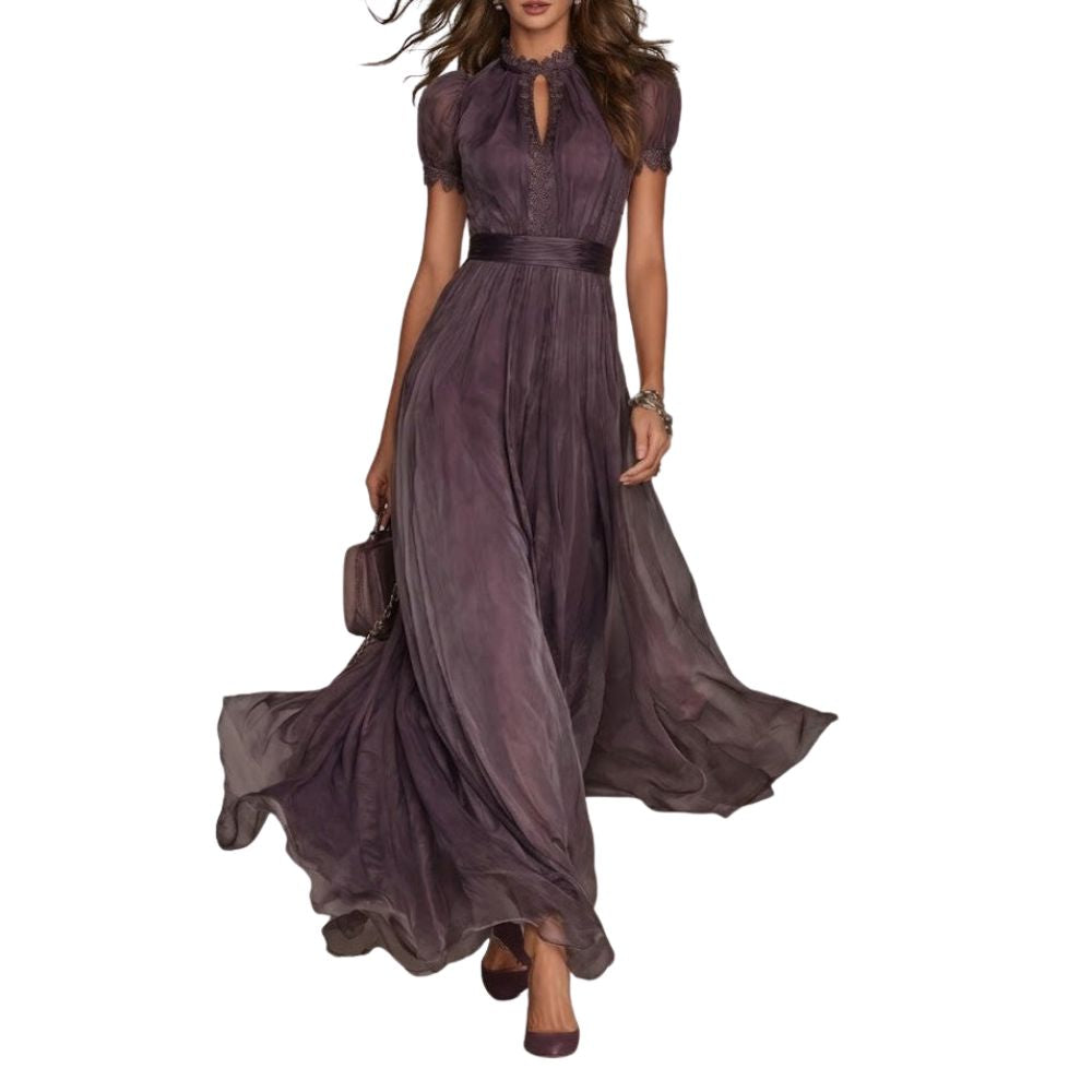 ZELMIRA | ABITO VIOLA IN CHIFFON