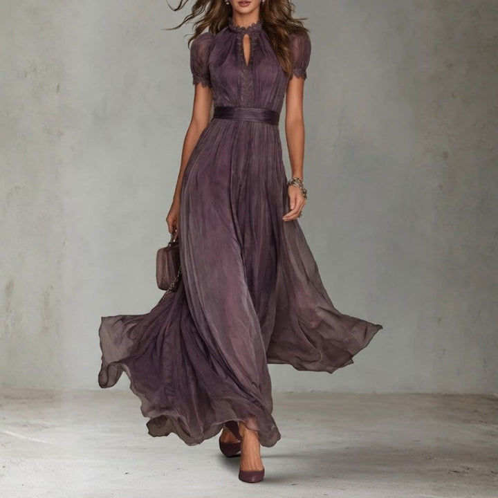 ZELMIRA | ABITO VIOLA IN CHIFFON