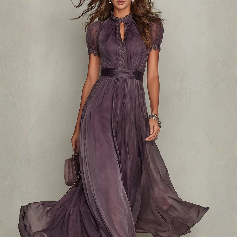 ZELMIRA | ABITO VIOLA IN CHIFFON