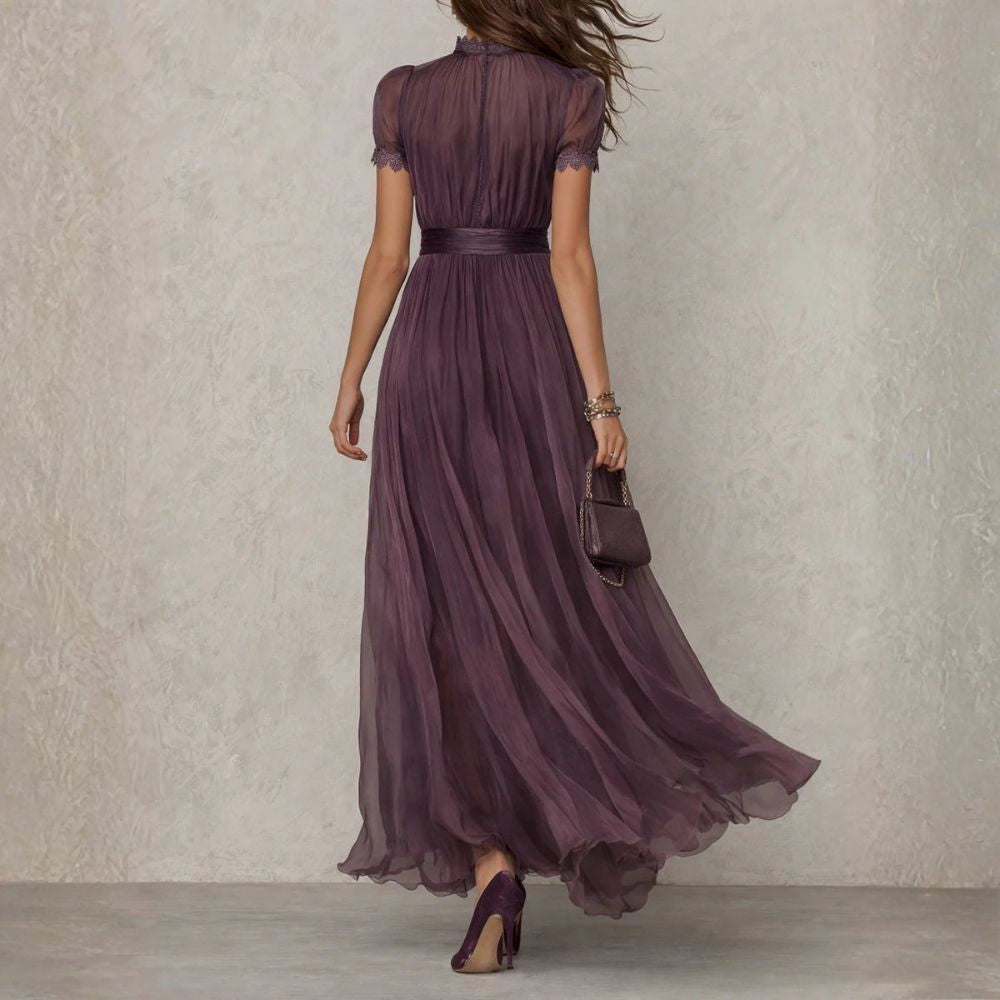 ZELMIRA | ABITO VIOLA IN CHIFFON