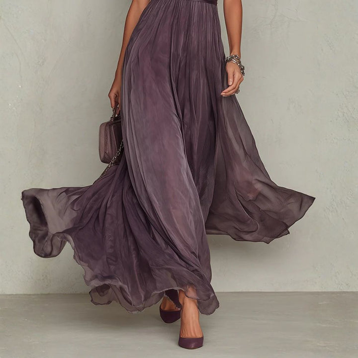 ZELMIRA | ABITO VIOLA IN CHIFFON
