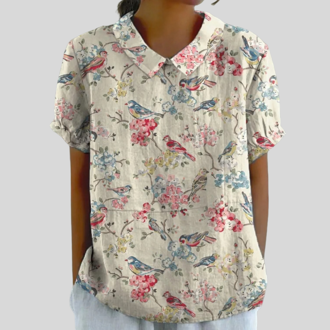 TERESA | TOP ELEGANTE FLOREALE E CONFORTEVOLE