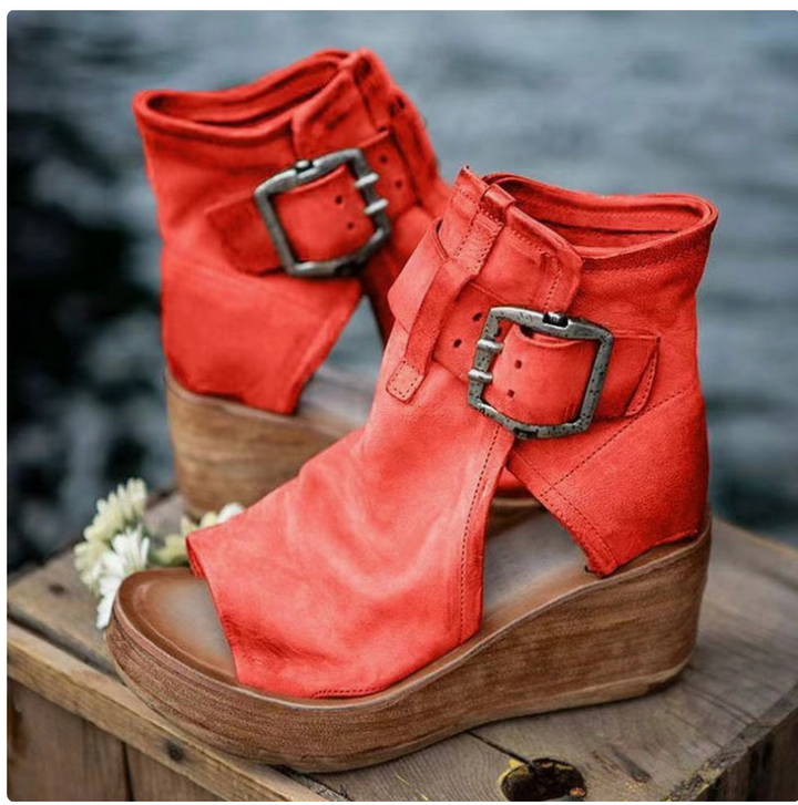 TERESA | STIVALETTI CON ZEPPA OPEN-TOE