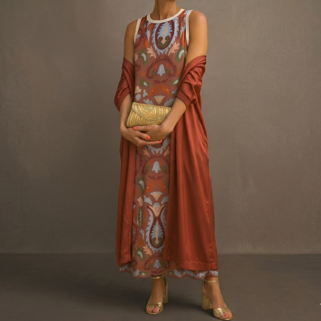 VIOLANTE | ABITO LUNGO CON GILET